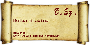 Belba Szabina névjegykártya